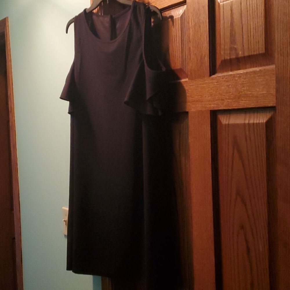 New Womens XL Black Cold Shoulder Dress